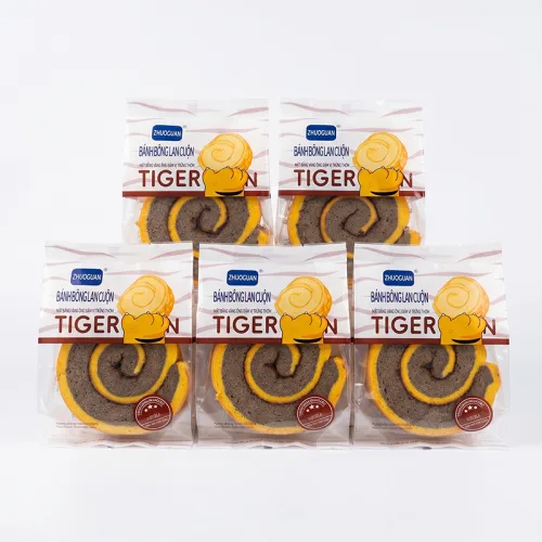 5 Cái Bánh Bông Lan Cuộn Da Hổ ZHUOGUAN 4 Màu (Vàng, Hồng, Nâu, Xanh)