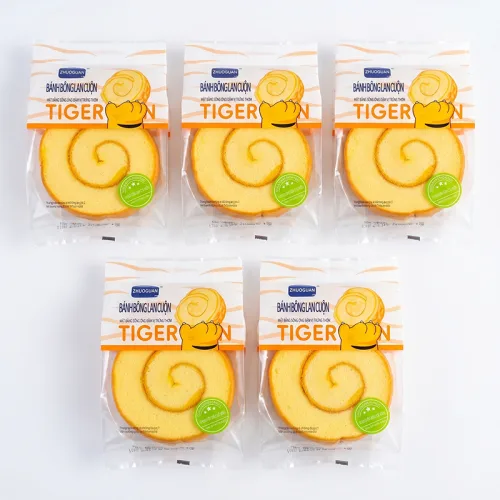 5 Cái Bánh Bông Lan Cuộn Da Hổ ZHUOGUAN 4 Màu (Vàng, Hồng, Nâu, Xanh)