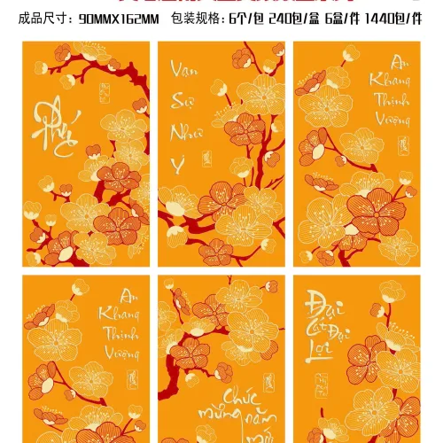 60 BAO LÌ XÌ NHUNG BẢN TO( CHỌN ĐƯỢC 10 HÌNH - 1 HÌNH 6 CÁI) nhiều hình