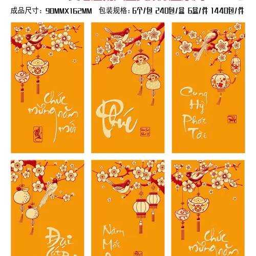 60 BAO LÌ XÌ NHUNG BẢN TO( CHỌN ĐƯỢC 10 HÌNH - 1 HÌNH 6 CÁI) nhiều hình
