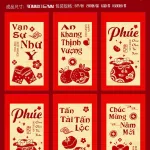 60 BAO LÌ XÌ NHUNG BẢN TO( CHỌN ĐƯỢC 10 HÌNH - 1 HÌNH 6 CÁI) nhiều hình