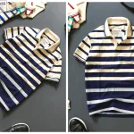 Áo cổ bẻ sọc ngang thêu chữ A( giá mới)