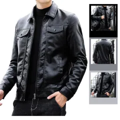 Áo Khoác Da Nam Cổ Bẻ Lót Lông Cao Cấp (Có size to 3x)