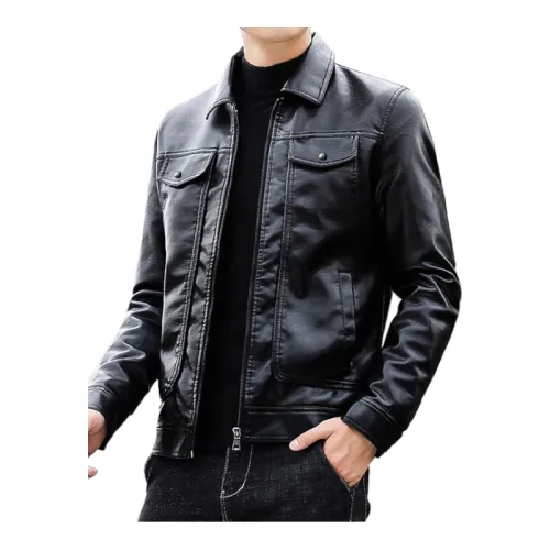 Áo Khoác Da Nam Cổ Bẻ Lót Lông Cao Cấp (Có size to 3x)