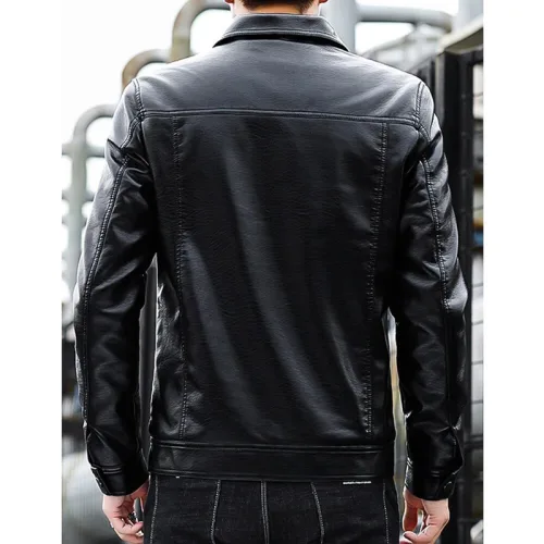 Áo Khoác Da Nam Cổ Bẻ Lót Lông Cao Cấp (Có size to 3x)