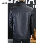 Áo Khoác Da Nam Cổ Bẻ Lót Vải Dù Phối Túi Hai Bên Cao Cấp (Có size to 3x)