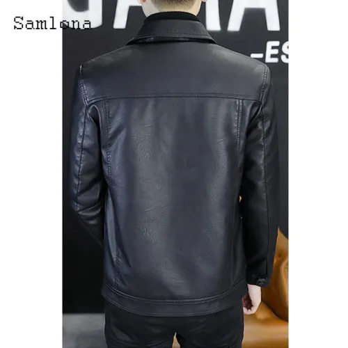 Áo Khoác Da Nam Cổ Bẻ Lót Vải Dù Phối Túi Hai Bên Cao Cấp (Có size to 3x)
