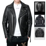 Áo Khoác Da Nam Cổ Bẻ Phối Khoá Zip Cao Cấp (Có Size to 3x)