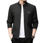 Áo Khoác Dù Nam Cổ Trụ Trong Lót Dù Sọc Có Túi Trong Cao Cấp