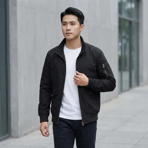 Áo Khoác Kaki Dày Lót Dù Nam Cổ Trụ Có Túi Trong Cao Cấp Big Size