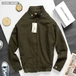 Áo Khoác Kaki Nam Cổ Trụ 2 Lớp Thêu Logo