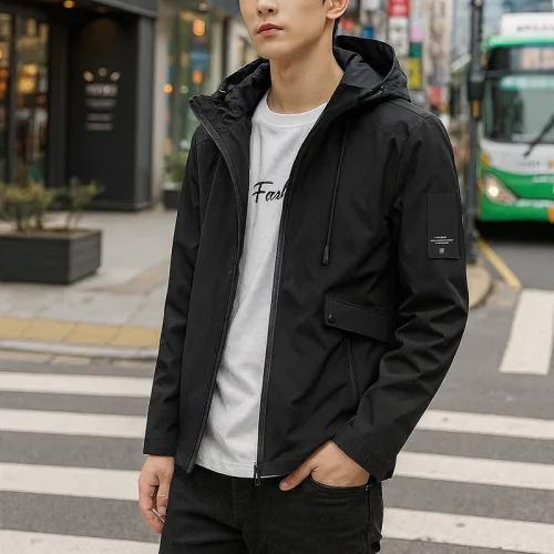 Áo Khoác Nam Rurumen Chất Dù 2 Lớp  Có Nón Phối Logo Bên Tay (Có size 3x)