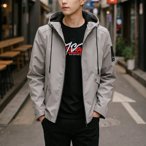 Áo Khoác Nam Rurumen Chất Dù 2 Lớp  Có Nón Phối Logo Bên Tay (Có size 3x)