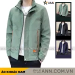 Áo Khoác Nam Rurumen Chất Dù 2 Lớp Cổ Đứng Phối Logo Bên Túi (Có size 3x)