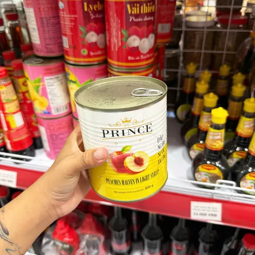Đào Ngâm Nước Đường Prince 820g
