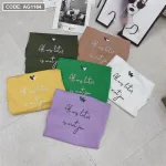 Áo nữ thun thái form rộng giấu quần in hoạ tiết trái tim