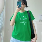 Áo nữ thun thái form rộng giấu quần in hoạ tiết trái tim