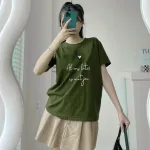 Áo nữ thun thái form rộng giấu quần in hoạ tiết trái tim