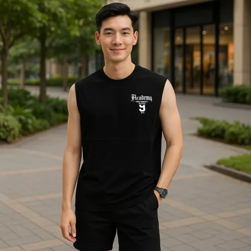Áo Thun Ba Lỗ - Áo Sát Nách In Chữ ACADEMY NYC Trước Ngực Có Big Size