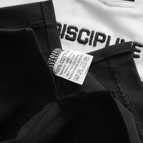 Áo Thun Cổ Bẻ Phối Màu Và Thêu Chữ Discipline (Có Size 3XL)