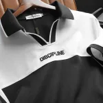 Áo Thun Cổ Bẻ Phối Màu Và Thêu Chữ Discipline (Có Size 3XL)