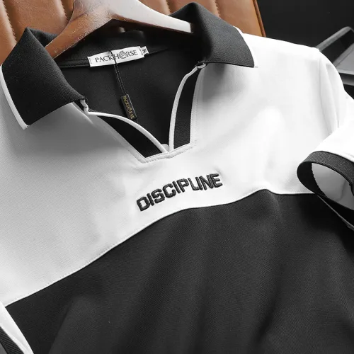 Áo Thun Cổ Bẻ Phối Màu Và Thêu Chữ Discipline (Có Size 3XL)