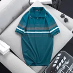 Áo thun cotton cổ bẻ sọc ngang( giá mới)