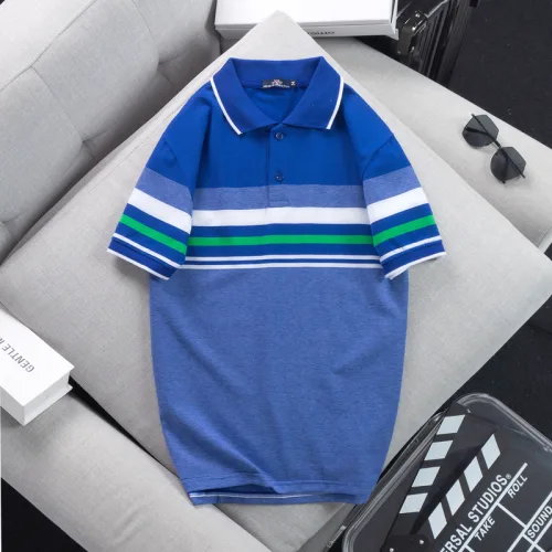 Áo thun cotton cổ bẻ sọc ngang( giá mới)