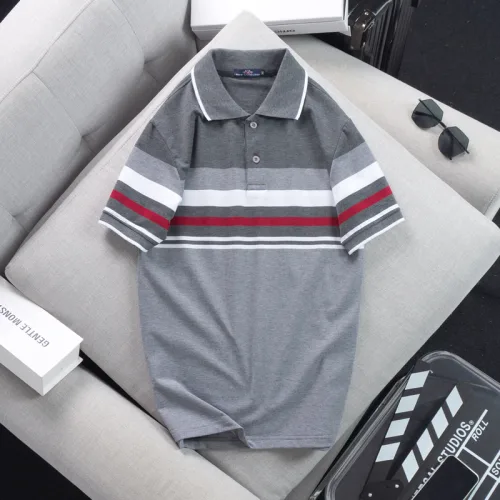 Áo thun cotton cổ bẻ sọc ngang( giá mới)