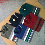 Áo thun cotton cổ bẻ sọc ngang( giá mới)