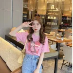 Áo thun kiểu nữ form suông vừa in hình cô gái