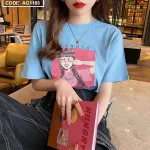 Áo thun kiểu nữ form suông vừa in hình cô gái