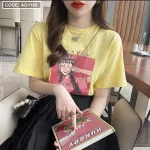 Áo thun kiểu nữ form suông vừa in hình cô gái