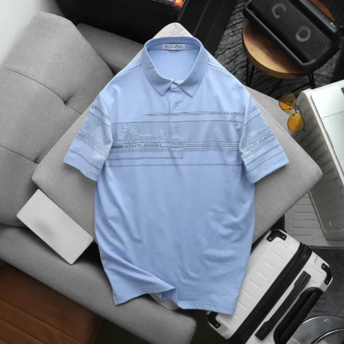 Áo Thun Polo Nam - Áo Thun Nam Cổ Bẻ Phối Sọc In Hình Cây Dừa Trước Ngực Size Từ 45-95kg