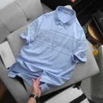 Áo Thun Polo Nam - Áo Thun Nam Cổ Bẻ Phối Sọc In Hình Cây Dừa Trước Ngực Size Từ 45-95kg