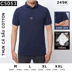 Áo thun nam cổ polo thêu 3 sọc đỏ xanh( giá mới)