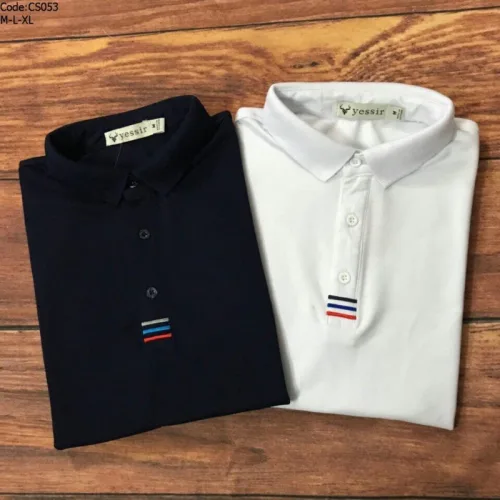 Áo thun nam cổ polo thêu 3 sọc đỏ xanh( giá mới)