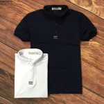 Áo thun nam cổ polo thêu 3 sọc đỏ xanh( giá mới)