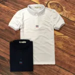 Áo thun nam cổ polo thêu 3 sọc đỏ xanh( giá mới)