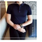 Áo thun nam cổ polo thêu 3 sọc đỏ xanh( giá mới)