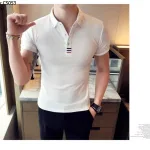 Áo thun nam cổ polo thêu 3 sọc đỏ xanh( giá mới)