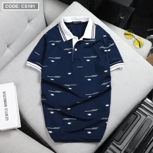 Áo Thun Nam Polo Cá Sấu Viền Bo In Họa Tiết Cao Cấp (Có Size 3XL)