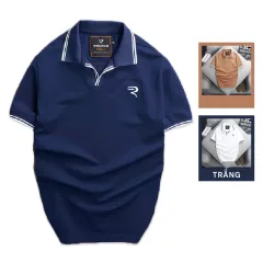 Áo Thun Nam Cá Sấu Polo Viền Bo Ngực Thêu Logo Chữ R (Có Size 3XL)