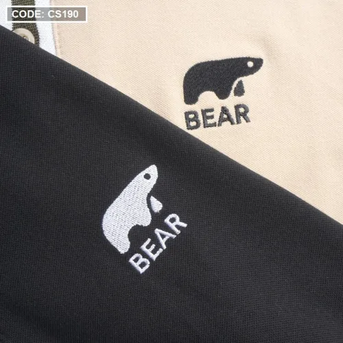 Áo Thun Nam Có Cổ Cá Sấu Viền Sọc Thêu Logo Bear (Có Size 3XL)
