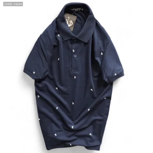 Áo Thun Nam Có Cổ Polo In Hình Tam Giác