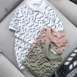 Áo Thun Nam Cá Sấu Poly In Chữ Cái (Có size 3x)