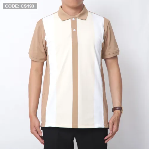 Áo thun nam cá sấu poly sọc đứng cổ điển (có size 3x)