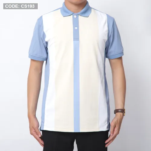 Áo thun nam cá sấu poly sọc đứng cổ điển (có size 3x)