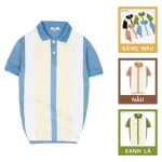 Áo thun nam cá sấu poly sọc đứng cổ điển (có size 3x)