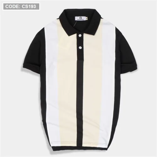 Áo thun nam cá sấu poly sọc đứng cổ điển (có size 3x)